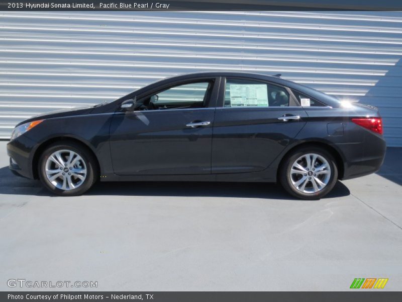 Pacific Blue Pearl / Gray 2013 Hyundai Sonata Limited