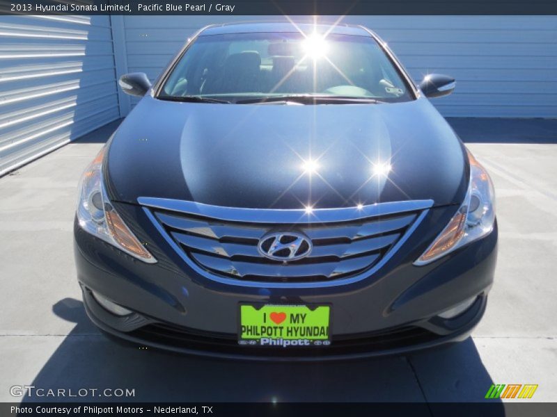 Pacific Blue Pearl / Gray 2013 Hyundai Sonata Limited