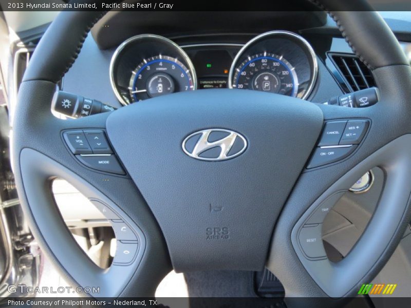 Pacific Blue Pearl / Gray 2013 Hyundai Sonata Limited