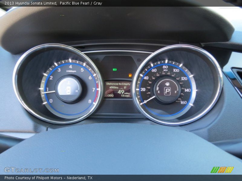 Pacific Blue Pearl / Gray 2013 Hyundai Sonata Limited