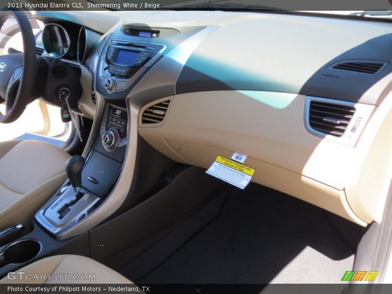 Shimmering White / Beige 2013 Hyundai Elantra GLS