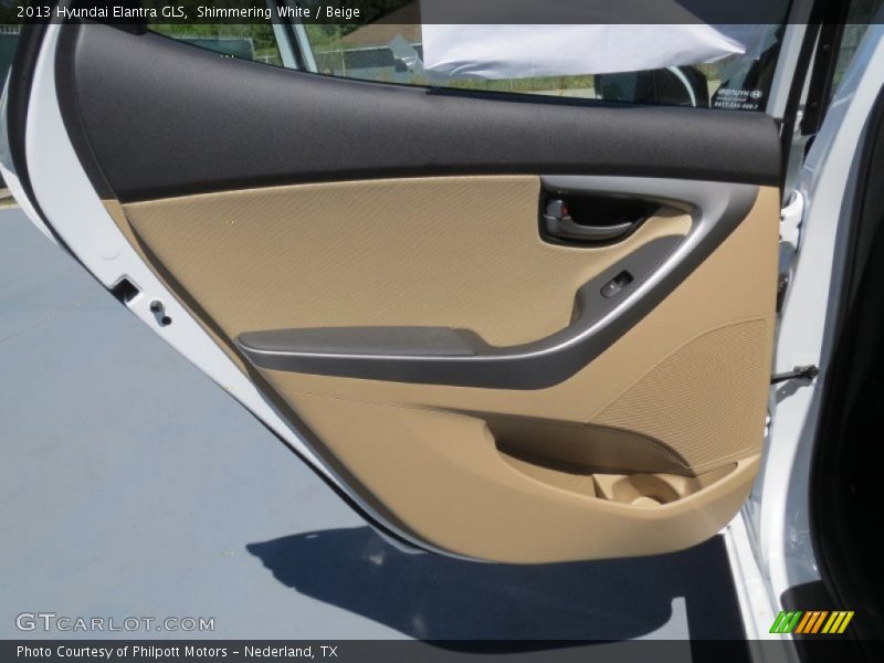 Shimmering White / Beige 2013 Hyundai Elantra GLS