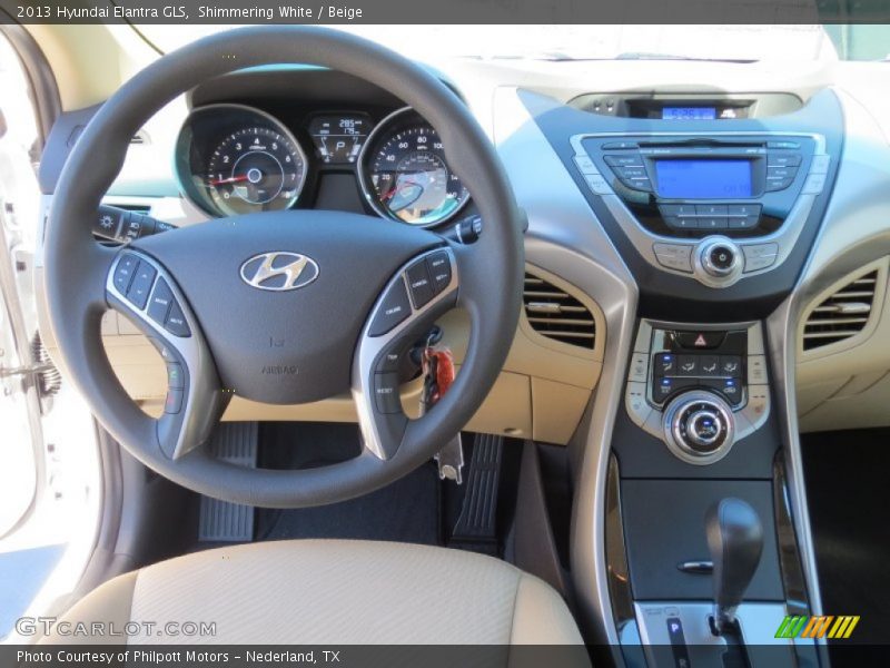 Shimmering White / Beige 2013 Hyundai Elantra GLS