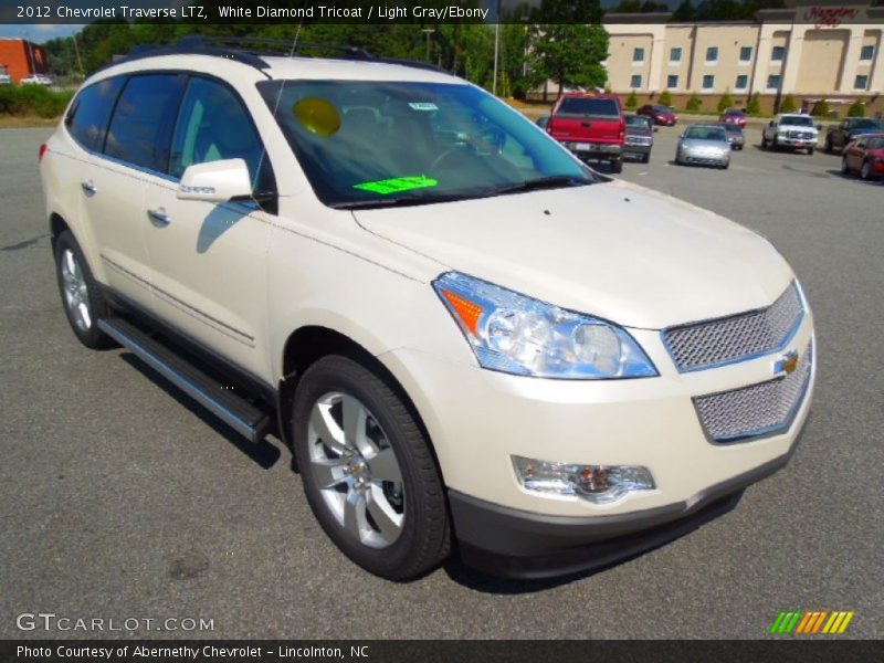 White Diamond Tricoat / Light Gray/Ebony 2012 Chevrolet Traverse LTZ