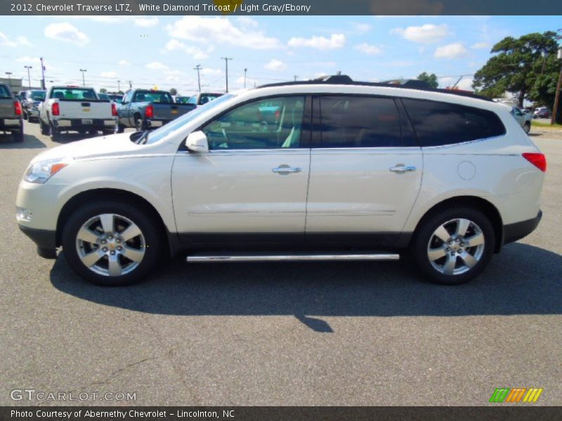 White Diamond Tricoat / Light Gray/Ebony 2012 Chevrolet Traverse LTZ