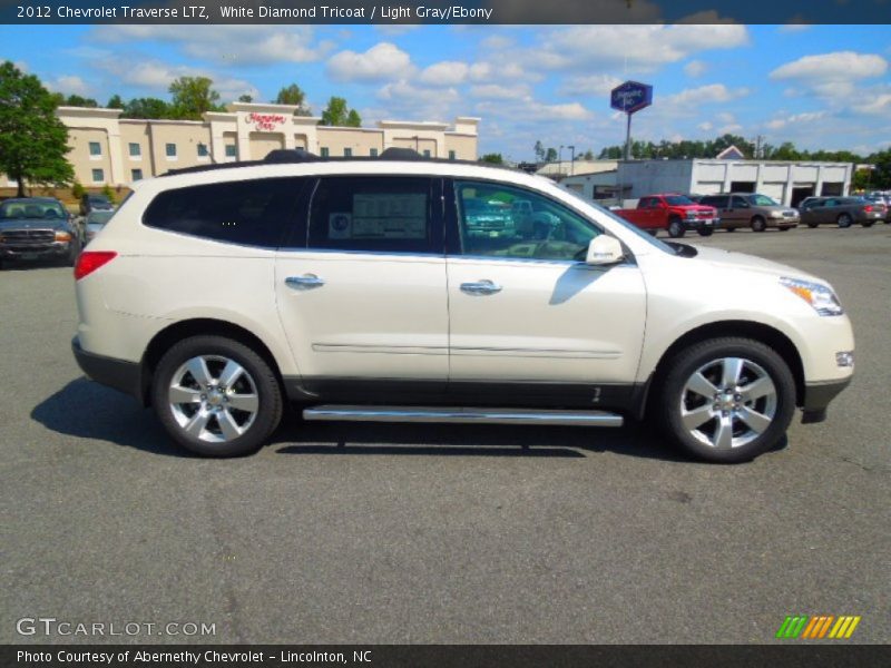 White Diamond Tricoat / Light Gray/Ebony 2012 Chevrolet Traverse LTZ
