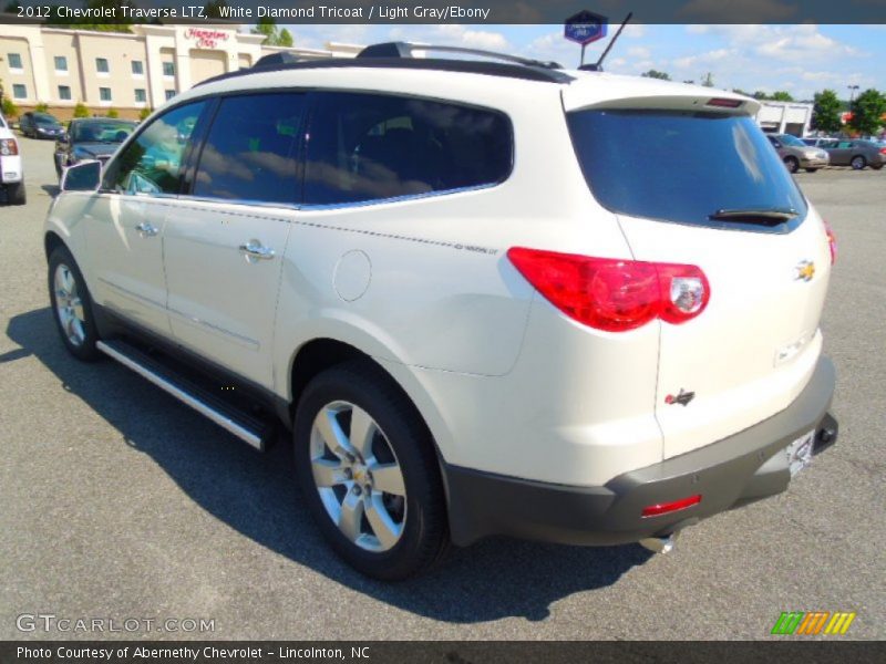 White Diamond Tricoat / Light Gray/Ebony 2012 Chevrolet Traverse LTZ