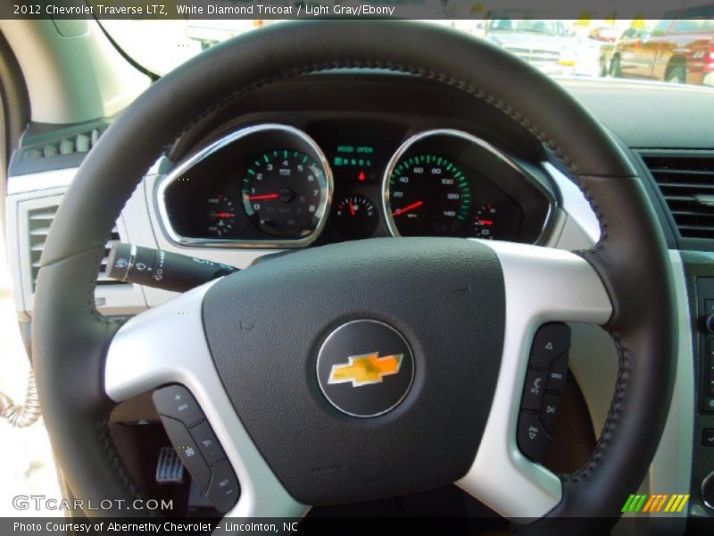 White Diamond Tricoat / Light Gray/Ebony 2012 Chevrolet Traverse LTZ