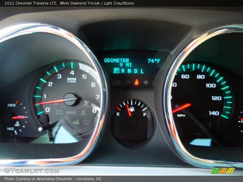 White Diamond Tricoat / Light Gray/Ebony 2012 Chevrolet Traverse LTZ