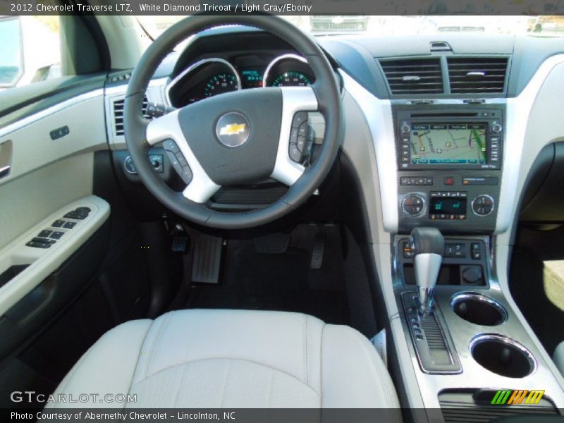 White Diamond Tricoat / Light Gray/Ebony 2012 Chevrolet Traverse LTZ