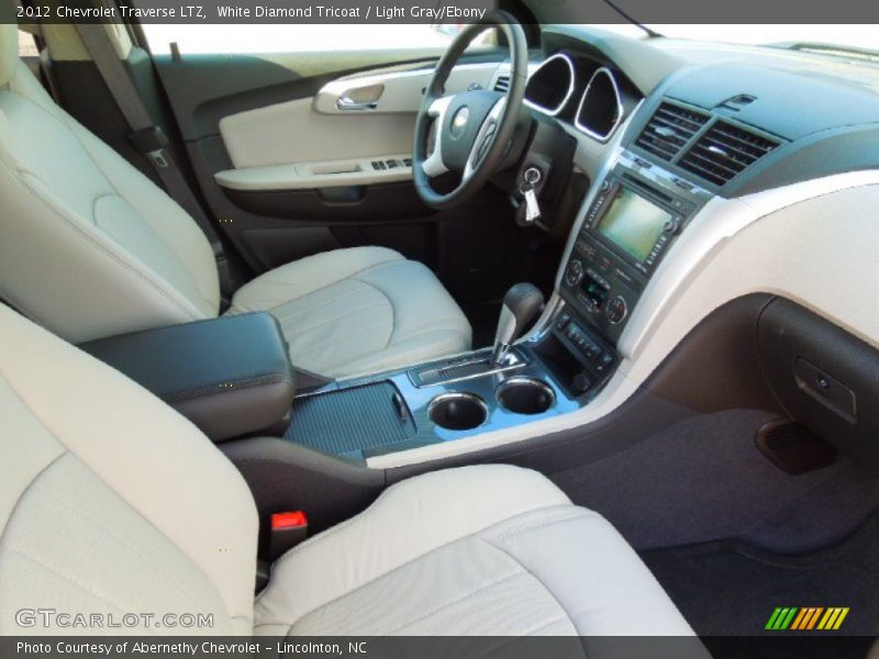 White Diamond Tricoat / Light Gray/Ebony 2012 Chevrolet Traverse LTZ