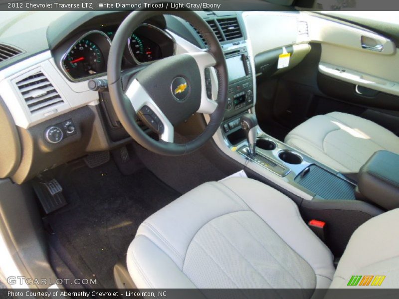 White Diamond Tricoat / Light Gray/Ebony 2012 Chevrolet Traverse LTZ