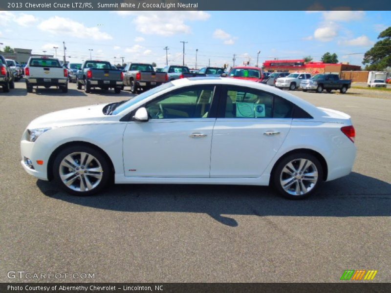 Summit White / Cocoa/Light Neutral 2013 Chevrolet Cruze LTZ/RS