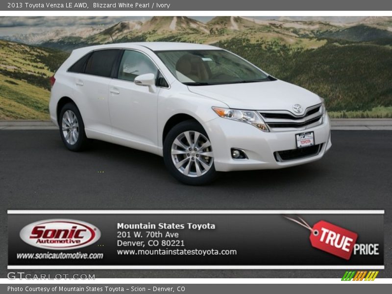 Blizzard White Pearl / Ivory 2013 Toyota Venza LE AWD