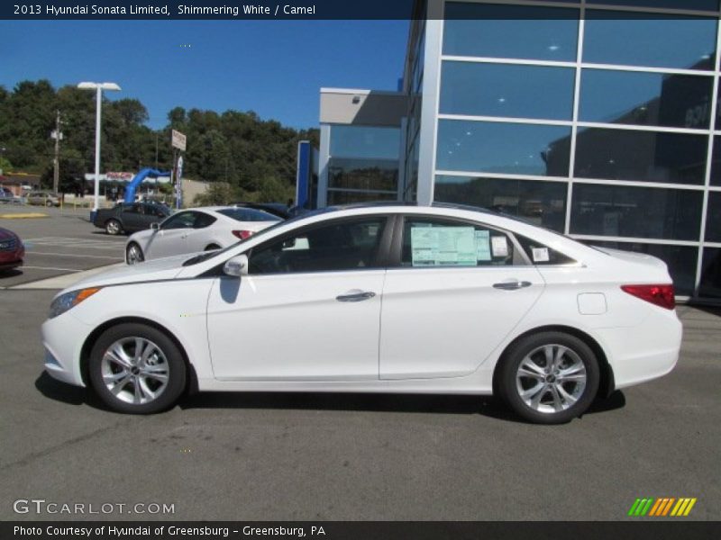 Shimmering White / Camel 2013 Hyundai Sonata Limited