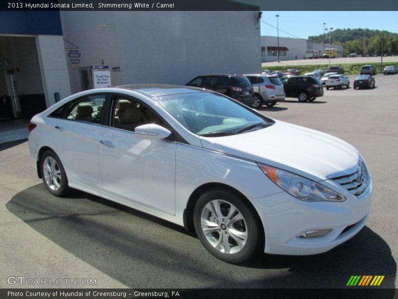 Shimmering White / Camel 2013 Hyundai Sonata Limited