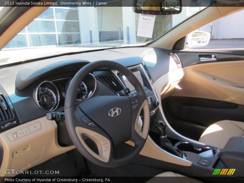 Shimmering White / Camel 2013 Hyundai Sonata Limited