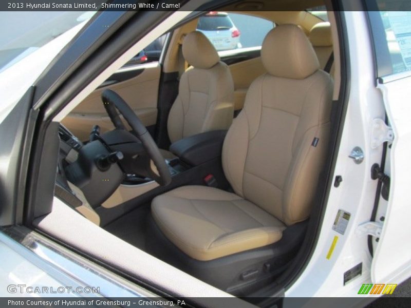 Shimmering White / Camel 2013 Hyundai Sonata Limited