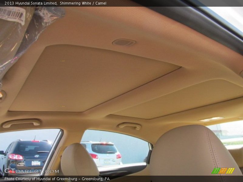 Shimmering White / Camel 2013 Hyundai Sonata Limited