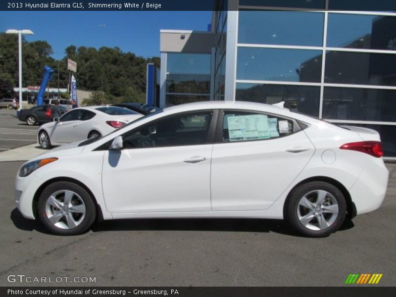 Shimmering White / Beige 2013 Hyundai Elantra GLS