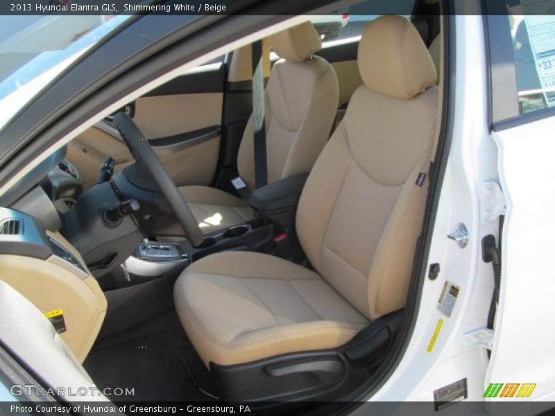 Shimmering White / Beige 2013 Hyundai Elantra GLS