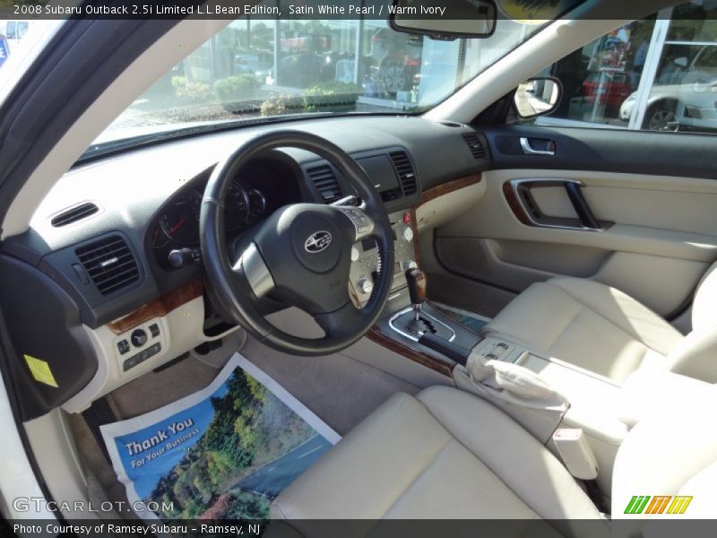 Satin White Pearl / Warm Ivory 2008 Subaru Outback 2.5i Limited L.L.Bean Edition
