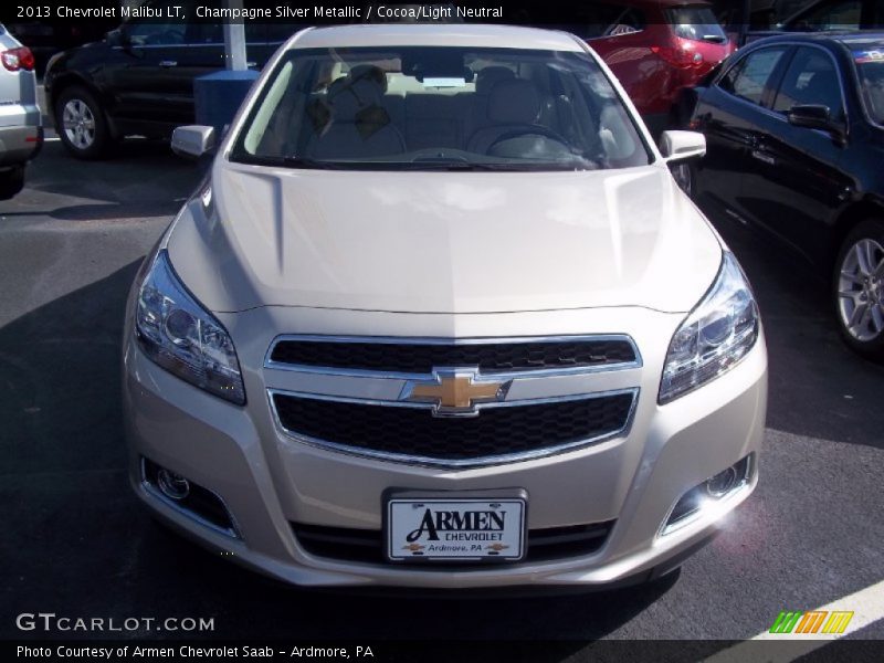 Champagne Silver Metallic / Cocoa/Light Neutral 2013 Chevrolet Malibu LT