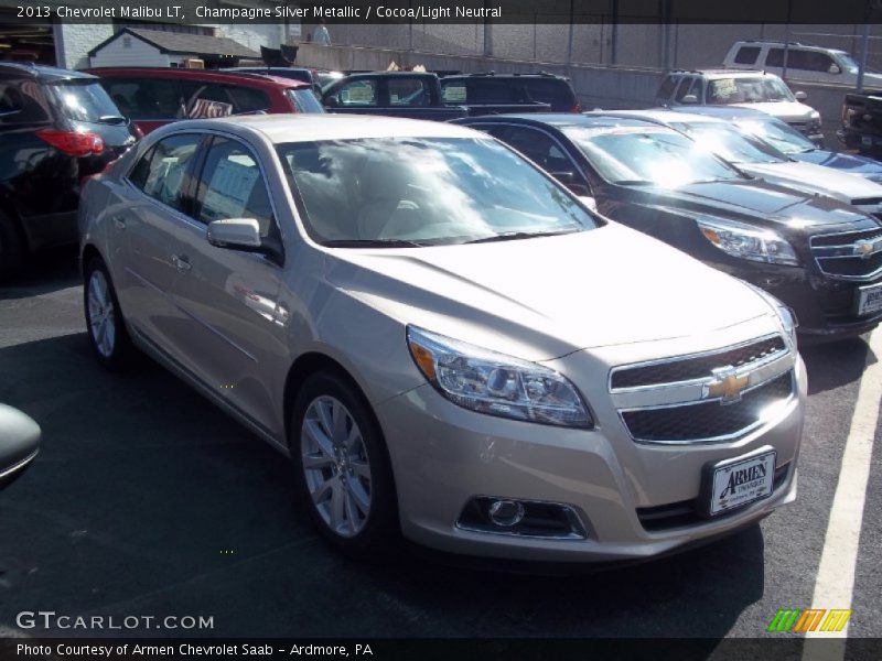 Champagne Silver Metallic / Cocoa/Light Neutral 2013 Chevrolet Malibu LT