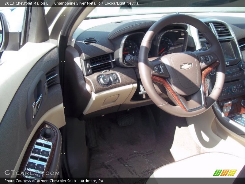 Champagne Silver Metallic / Cocoa/Light Neutral 2013 Chevrolet Malibu LT