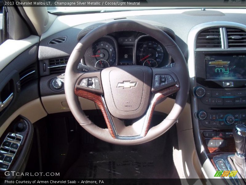 Champagne Silver Metallic / Cocoa/Light Neutral 2013 Chevrolet Malibu LT