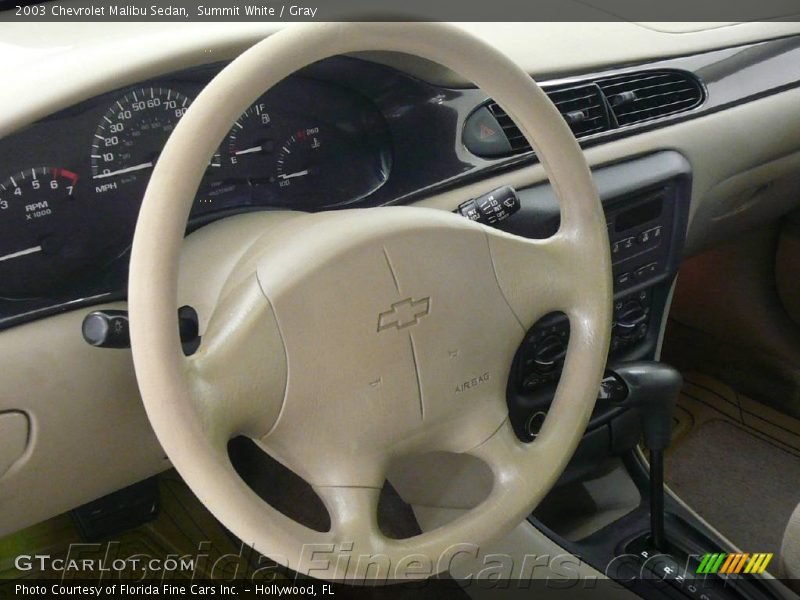 Summit White / Gray 2003 Chevrolet Malibu Sedan