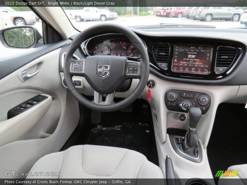 Bright White / Black/Light Diesel Gray 2013 Dodge Dart SXT