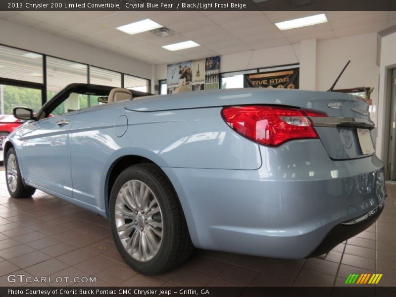 Crystal Blue Pearl / Black/Light Frost Beige 2013 Chrysler 200 Limited Convertible