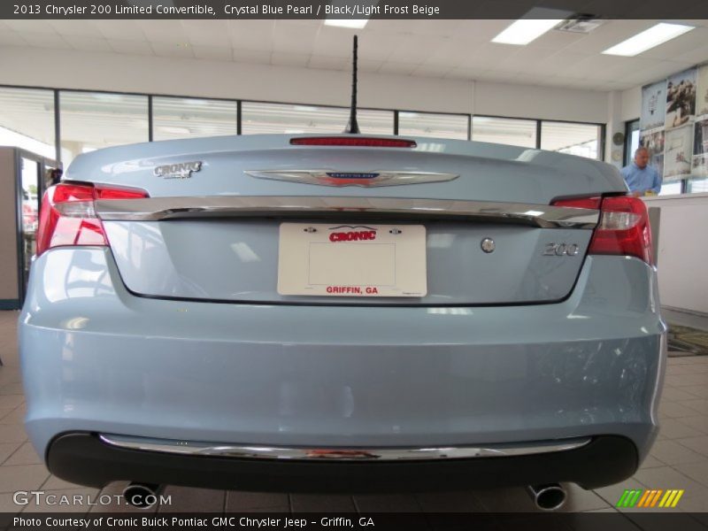 Crystal Blue Pearl / Black/Light Frost Beige 2013 Chrysler 200 Limited Convertible