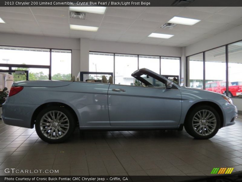 Crystal Blue Pearl / Black/Light Frost Beige 2013 Chrysler 200 Limited Convertible