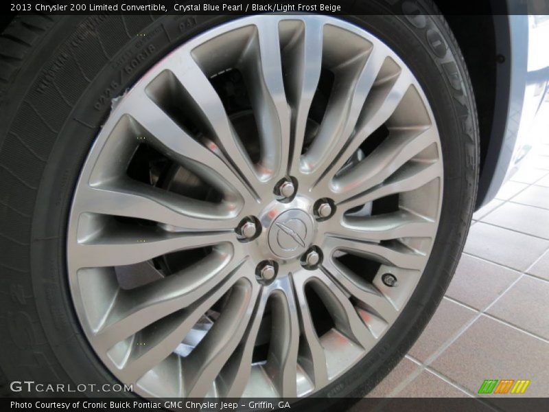 Crystal Blue Pearl / Black/Light Frost Beige 2013 Chrysler 200 Limited Convertible