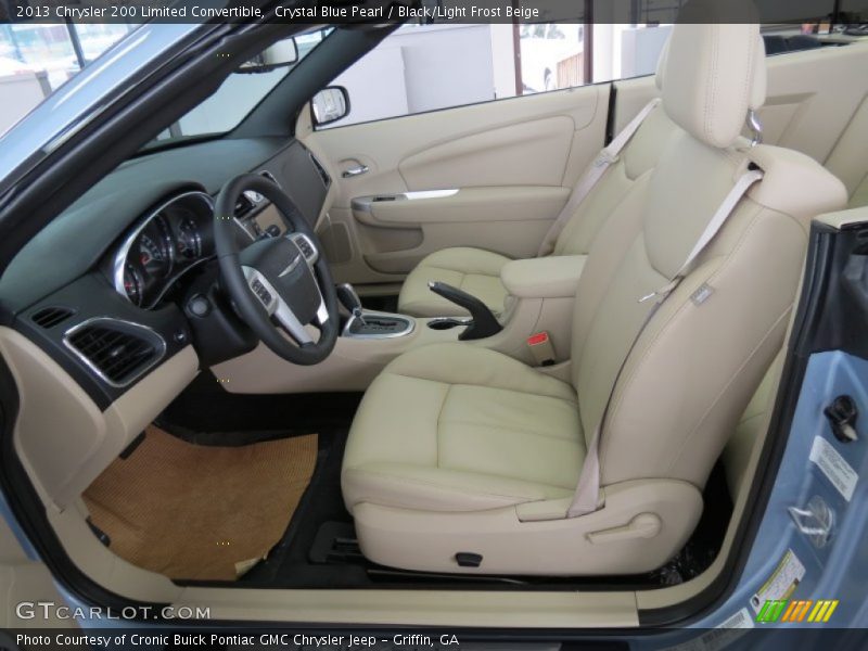Crystal Blue Pearl / Black/Light Frost Beige 2013 Chrysler 200 Limited Convertible