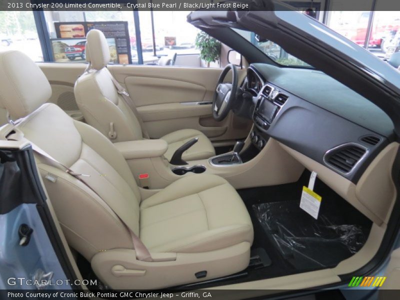Crystal Blue Pearl / Black/Light Frost Beige 2013 Chrysler 200 Limited Convertible