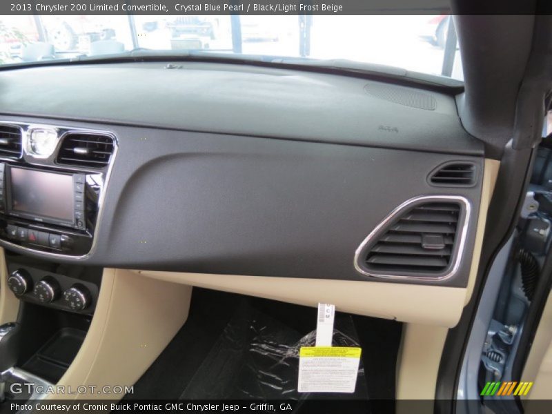 Crystal Blue Pearl / Black/Light Frost Beige 2013 Chrysler 200 Limited Convertible