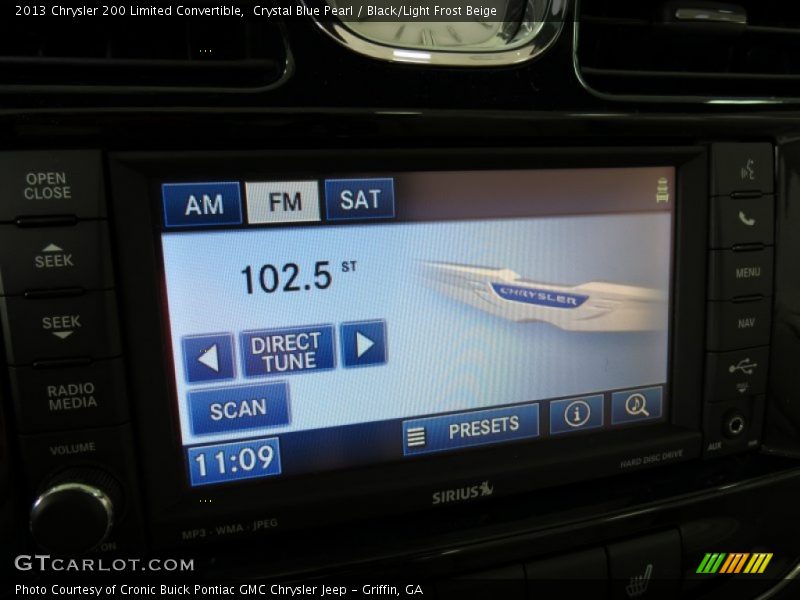 Crystal Blue Pearl / Black/Light Frost Beige 2013 Chrysler 200 Limited Convertible