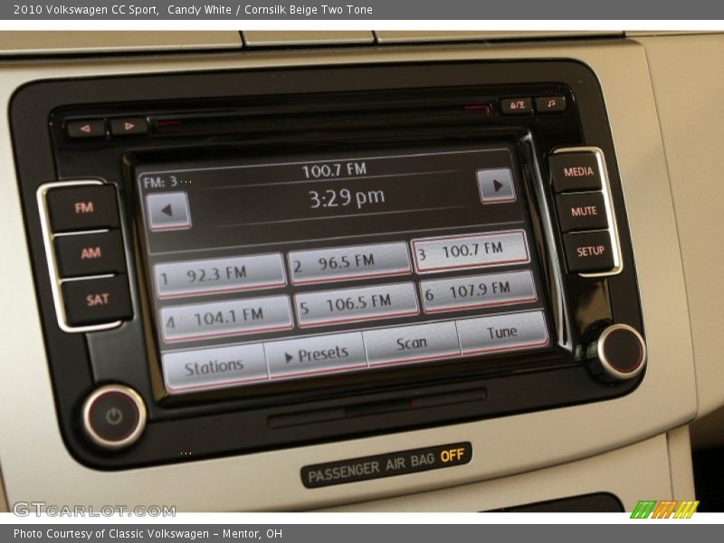 Candy White / Cornsilk Beige Two Tone 2010 Volkswagen CC Sport
