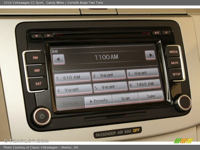 Candy White / Cornsilk Beige Two Tone 2010 Volkswagen CC Sport
