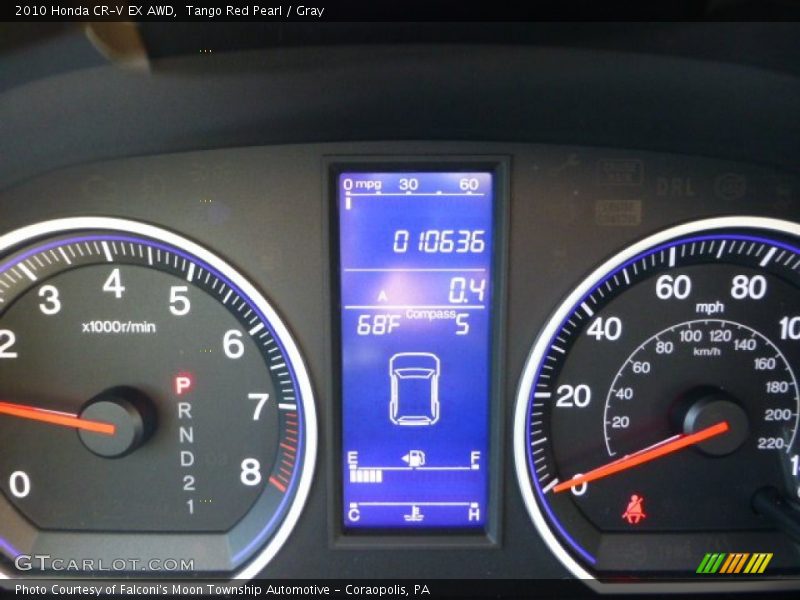 Tango Red Pearl / Gray 2010 Honda CR-V EX AWD