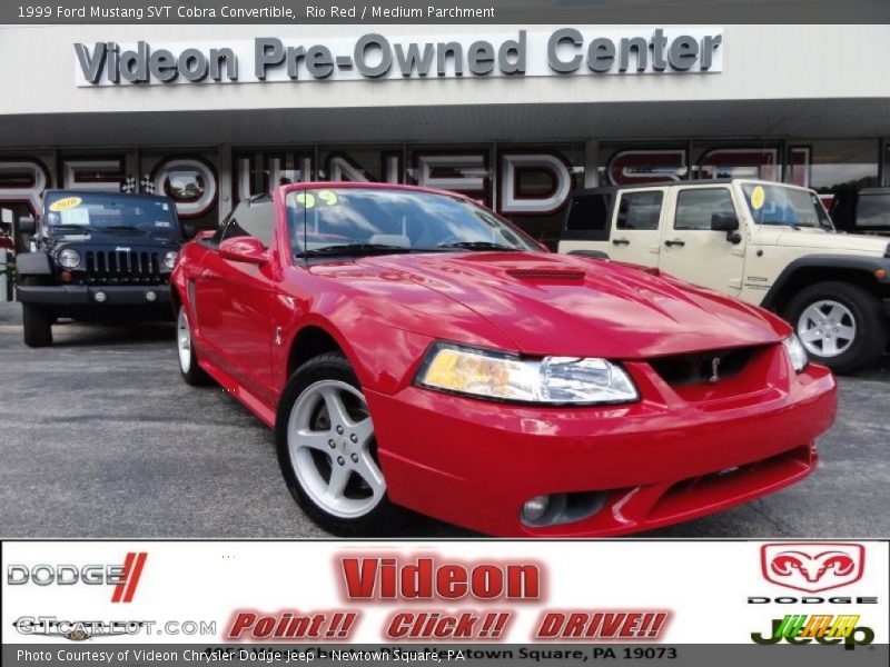 Rio Red / Medium Parchment 1999 Ford Mustang SVT Cobra Convertible