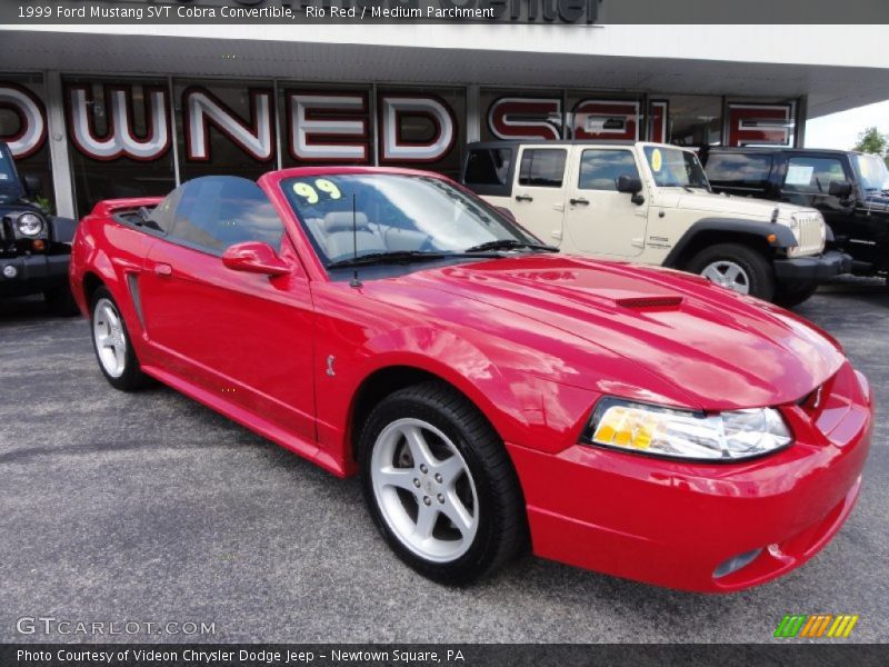 Rio Red / Medium Parchment 1999 Ford Mustang SVT Cobra Convertible