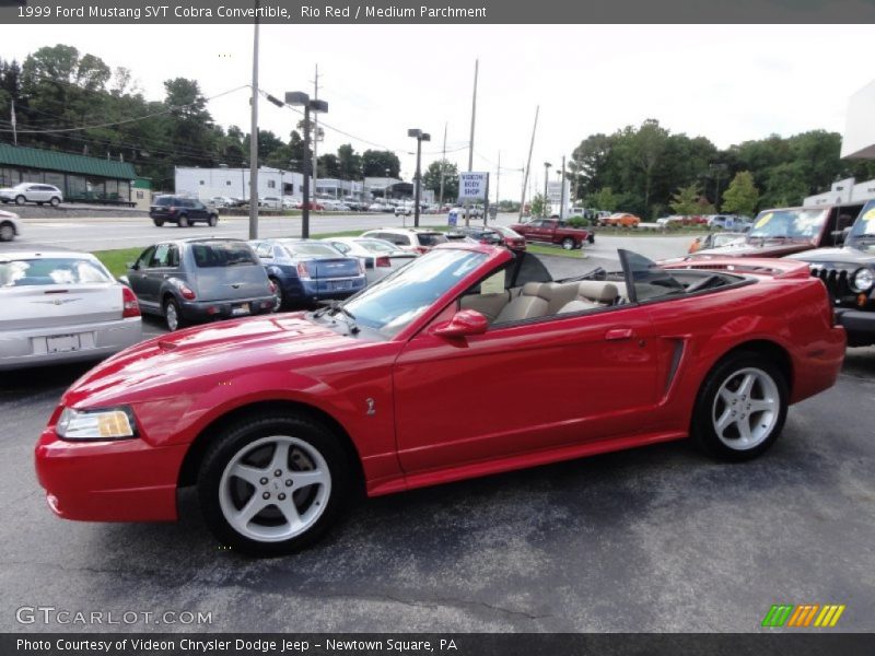 Rio Red / Medium Parchment 1999 Ford Mustang SVT Cobra Convertible