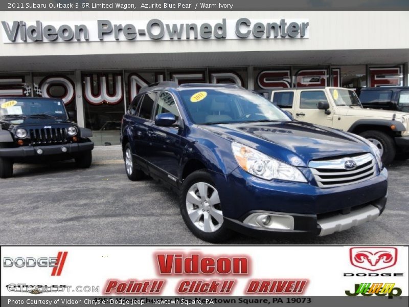 Azurite Blue Pearl / Warm Ivory 2011 Subaru Outback 3.6R Limited Wagon