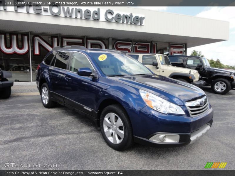 Azurite Blue Pearl / Warm Ivory 2011 Subaru Outback 3.6R Limited Wagon