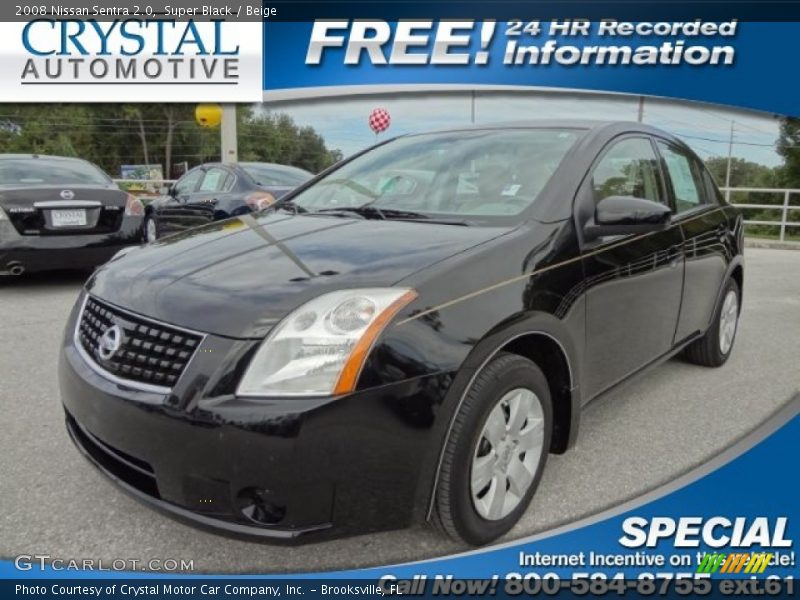 Super Black / Beige 2008 Nissan Sentra 2.0