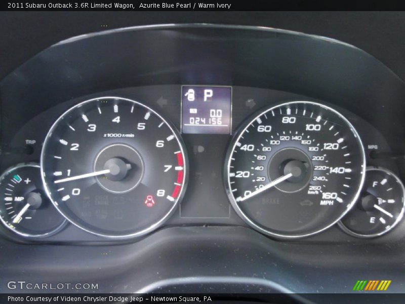 Azurite Blue Pearl / Warm Ivory 2011 Subaru Outback 3.6R Limited Wagon